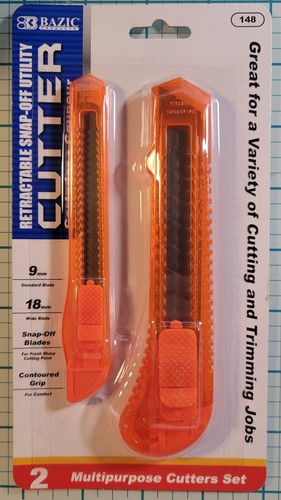 Cuchillo utilitario multiusos retráctil BAZIC, cortador de caja, cuchillo de caja - Imagen 11 de 11