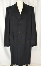 Hart Schaffner Marx Men's Silver Trumpeter Cashmere Overcoat Size XL Career Warm