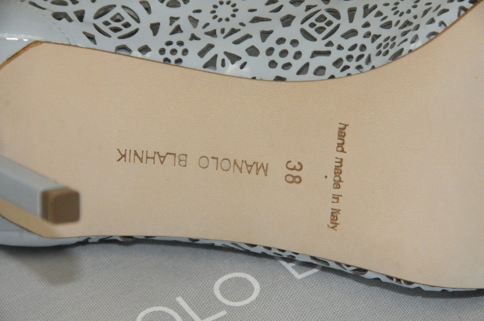Escarpins Manolo Blahnik BB 90 - Dentelle Cuir Noir Laser - Talon 90mm - Neuves Avec Boîte - Tailles 36,5 à 39