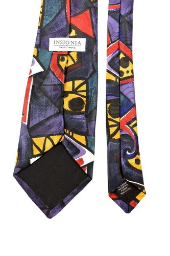 INSIGNIA by MARTIN WONG men’s art print neck tie - Picture 3 of 3