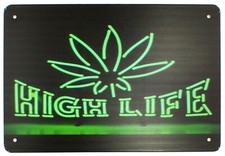 Cannabis Marijuana Weed Dope Pot Hash Metal Tin Wall Door Sign Plaque 30 x 20 cm