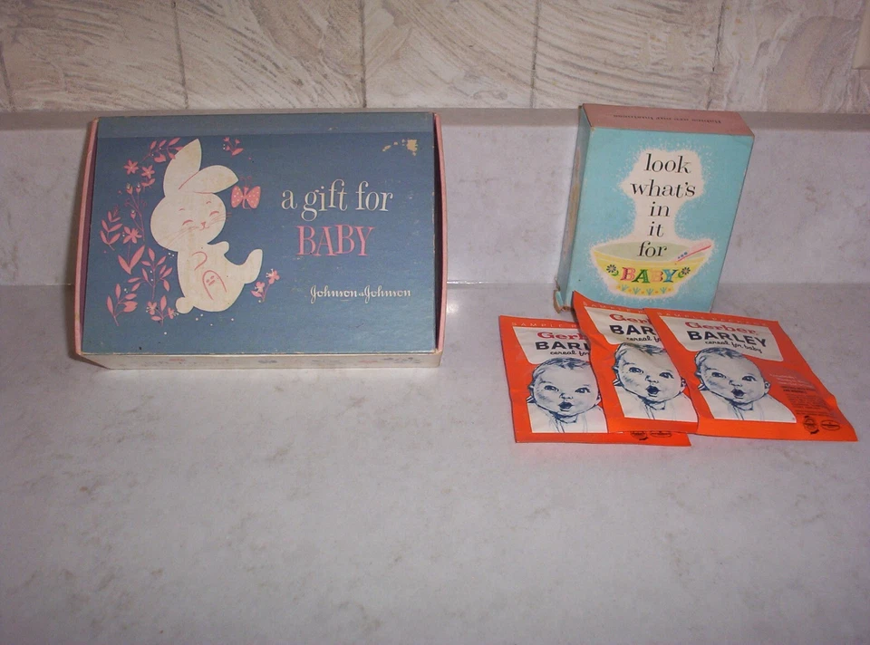 2 artículos promocionales de regalo para bebés vintage Johnson & Johnson & Gerber buenos accesorios de película Foto 2 de 4