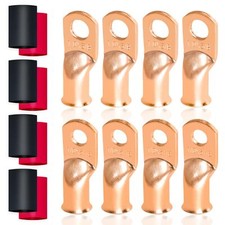 16 Pcs Battery Terminal Connectors Kits Battery Cable Ends Lugs 1/0 Gauge Wire C