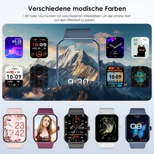 Bluetooth Smartatch für Herren Damen Armband Blutdrucks Schrittzähler Sport-uhr - Bild 4 von 8