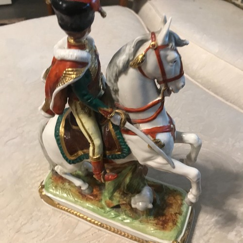 Antique Sitzendorf Le Prince Eugene Porcelain General Soldier Germany Horse - Picture 4 of 4