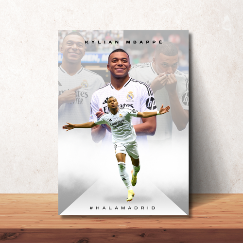 Poster Kylian Mbappé stampa arte da parete decorazione casa Mbappé Real Madrid poster