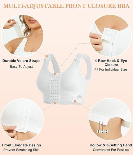 CYDREAM Women Wireless Front Closure Compression Everyday Bra Medium - Picture 4 of 5