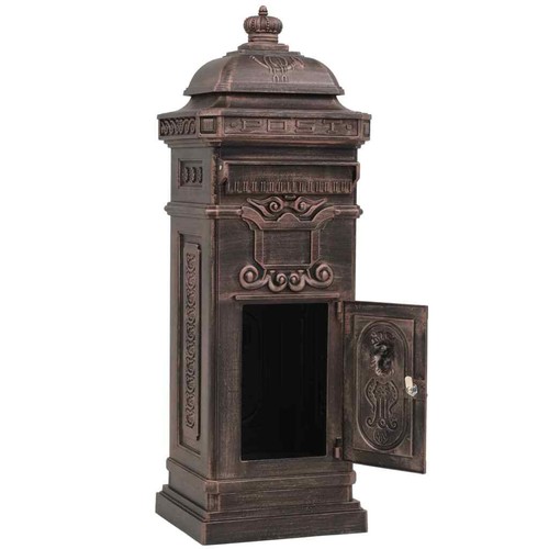 NNEVL Pillar Letterbox Aluminium Vintage Style Rustproof Bronze - Bild 4 von 10