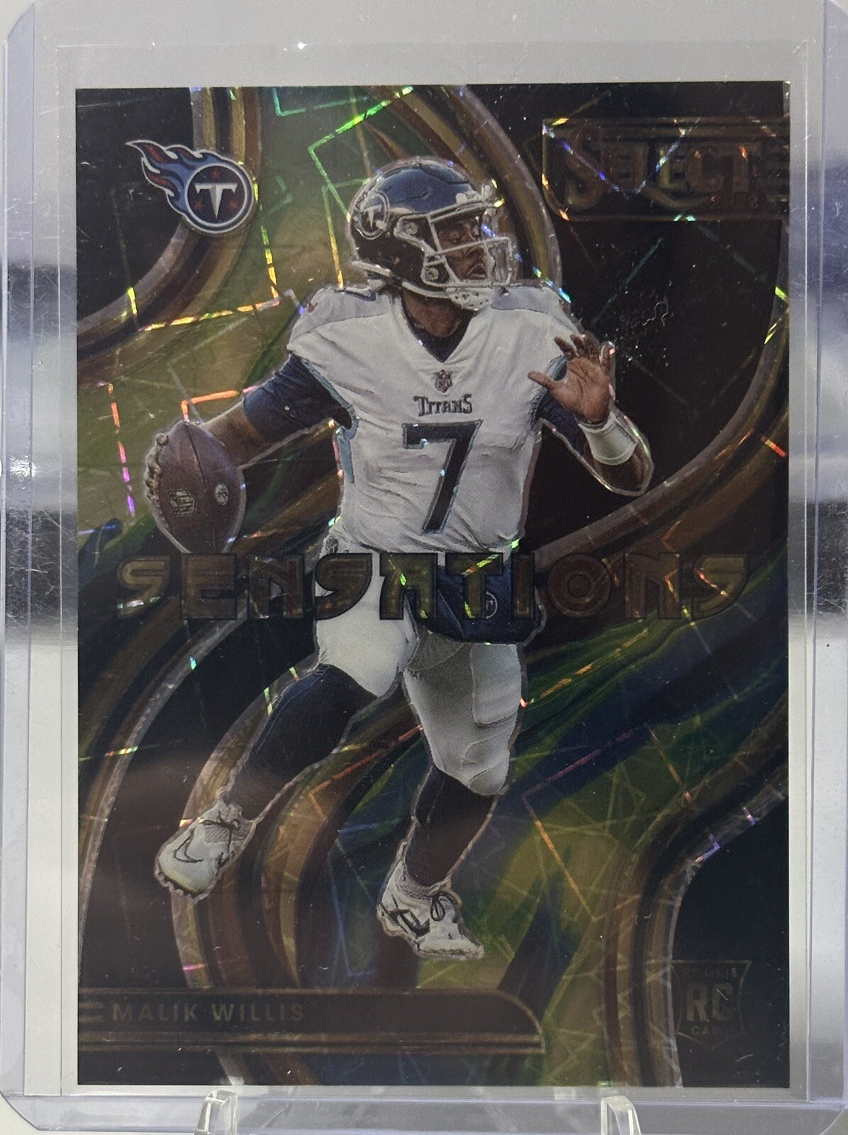 2022 Select Malik Willis Sensations RC Black 1/1 Rookie Titans Packers