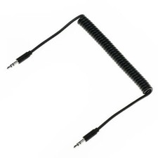 ONN Coiled AUX Cable 4 Feet Black 3.5mm New Open-Box