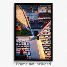 Pixel Art Poster - Captivating Rooftops (8 Bit Psychedelic Video Game Print)