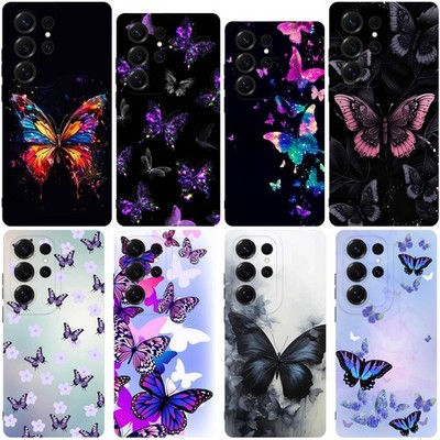 Flexible Butterfly Gel For Samsung Galaxy S25 Ultra S24 S26 A16 Phone Case Cover