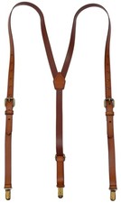 Leather Suspenders For Men, Brown Genuine Leather Suspenders Groomsmen Gifts ...