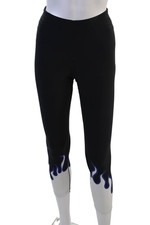 Adam Selman Womens Biker Ankle Jegging Black Graphic Print Nylon Spandex Size S