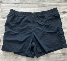 Columbia Mens XXL Cargo Utility Shorts Black Lightweight Nylon EUC