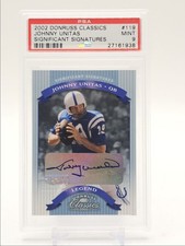 JOHNNY UNITAS 2002 DONRUSS CLASSICS SIGNIFICANT LEGEND AUTO /75 PSA 9 Q1725