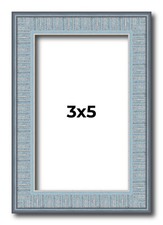 Photo Size Textured Blue Picture Frame - UV Acrylic, Backing, Hanging Hardware