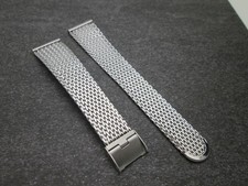 Vintage Stainless JB Champion Mesh Watch Bracelet Band Sliding Clasp 18mm 7.5"