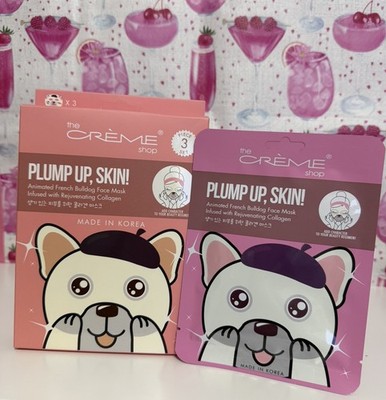 The Crème Shop Cute Animated Plump Up Korean Collagen Face Mask Set of 3 NEW