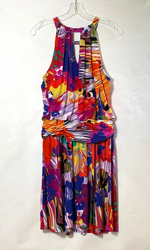 Vestido Suzi Chin for Maggy Boutique tejido floral para mujer talla 8 sin mangas nuevo sin etiquetas - Imagen 4 de 13