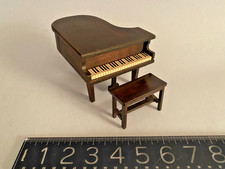 GERMAN "Red Stain" dollhouse MINIATURE PIANO bench c.1920's-30's Schneegas RARE