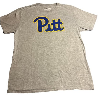 CyanSoft Pitt Crew Neck Short Sleeve T-Shirt Gray Cotton Size XL