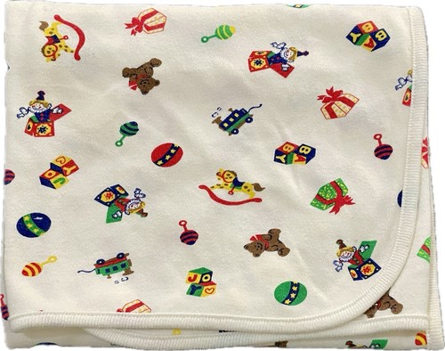 Vintage Tiny Tillia Avon Baby Blanket Christmas Joy Rattle Bear Print Lovey - Picture 3 of 8