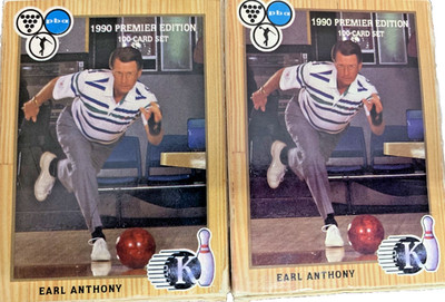Two 1990 KingPins Premier Edition PBA Bowling 100 Card Sets