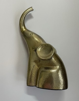 Gold Colored Modern Contemporary Look Sitting Elephant Figurine