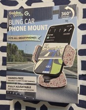 BLING CAR PHONE MOUNT, NEW , FITS ALL SMARTPHONES ADJUSTABLE, FUN 