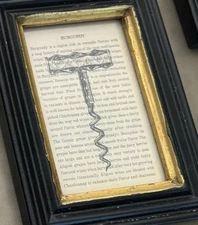 Two’s Company 6x8 Framed Print, Vintage Corkscrew & Burgundy Wine Theme Decor
