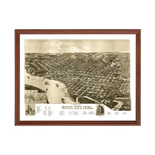 Old Map of Sioux City, IA 1888 - Vintage Sioux City Iowa Art