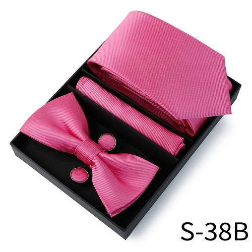 Cravatta uomo papillon gemello fazzoletto da taschino set fazzoletto da taschino con scatola - Foto 15 di 27