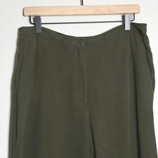 Lauren Ralph Lauren VTG Womens Silk Trouser Pants 12 Green Academia 90s Friends