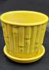 Vintage McCoy Pottery Bamboo Pattern in Beautiful Bright Yellow Flowerpot #0372