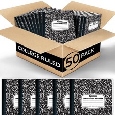 50 Pack Bulk Composition Notebooks, College Ruled Notebook, 200 Pages 100 Sh...
