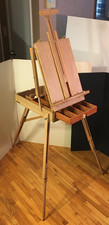  Vintage FRENCH EASEL FOLDING ARTIST SKETCHBOX PORTABLE SOLID WOOD STORAGE