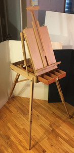**Vintage FRENCH EASEL FOLDING ARTIST SKETCHBOX PORTABLE SOLID WOOD STORAGE