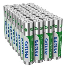 Original Philips 32x AAA Rechargeable Battery 1.2V Ni-MH 800mAh Triple A Battery