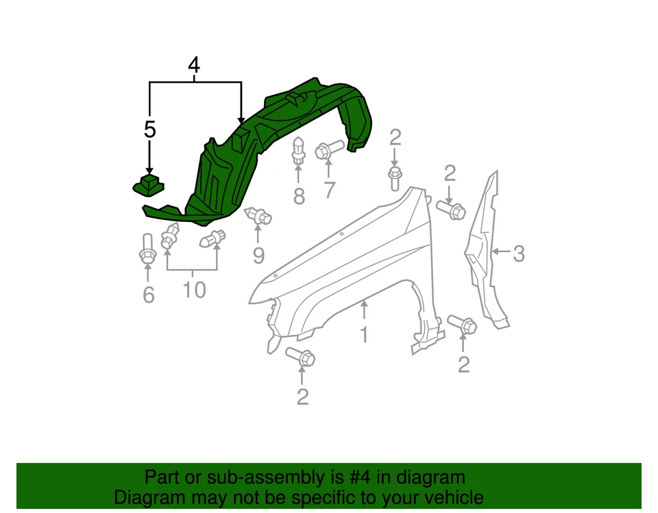 Genuine Honda 2006-2012 Honda Ridgeline - Fender R Front (Inner) 74101-SJC-A01 - Image 2 of 2