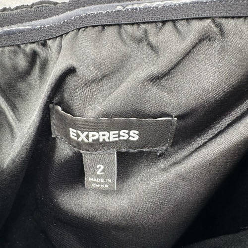 Express Strapless Dress Womens 2 Black Pleated Chiffon Mini Cocktail Party NWT - Picture 4 of 8