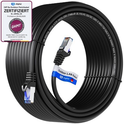 Patchkabel CAT 6A Outdoor Netzwerkkabel Außenbereich S/FTP LAN-Kabel 7,5m - 60m