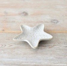 New Cream Glazed Porcelain small Starfish Trinket dish plate Nautical Decorative