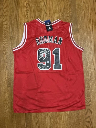 Dennis Rodman Autographed Red Bulls Basketball Jersey PSA Authenticated HOF COA