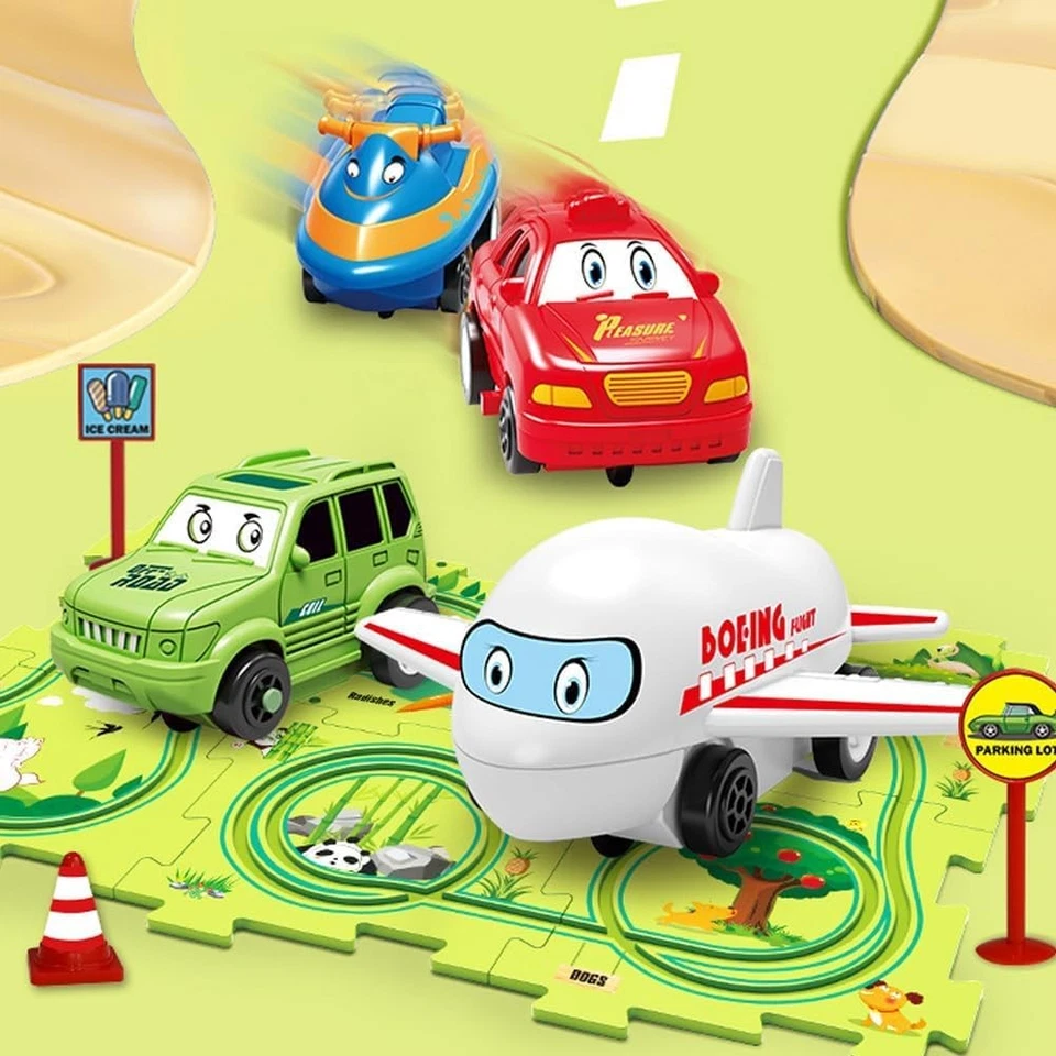 Juego Puzzle Pista Coche, Hágalo Usted Mismo Montaje Carro Eléctrico, Vehículo de Juguete y Asse... Foto 3 de 4