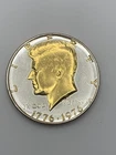 DANBURY MINT,  1776  - 1976  KENNEDY HALF DOLLAR - GOLD AND SILVER PLATED