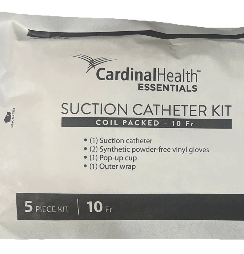 Cardinal Health Essentials Suction Catheters 5 Pc Kit-10 Fr - New Box of 50 Pcs