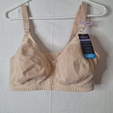 Bali womens bra size 42D color beige wireless model 3036 NWT