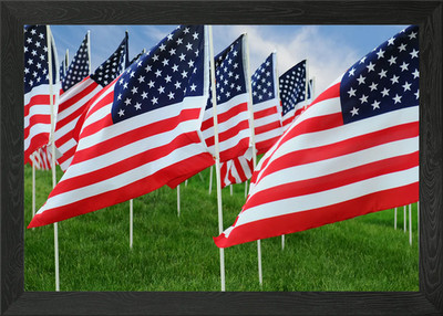 Amerikanische Flagge Gerahmtes Wandbild Poster Leinwanddruck Bild