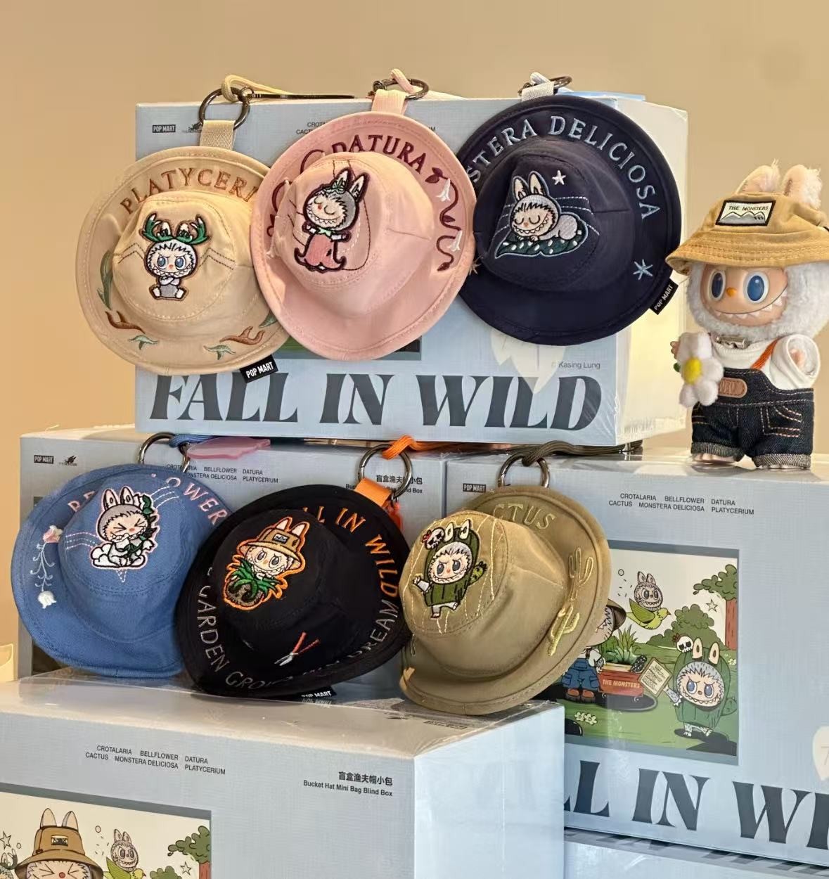The Monsters Fall in Wild  Blind Box Bucket Hat Small Bag Gift New